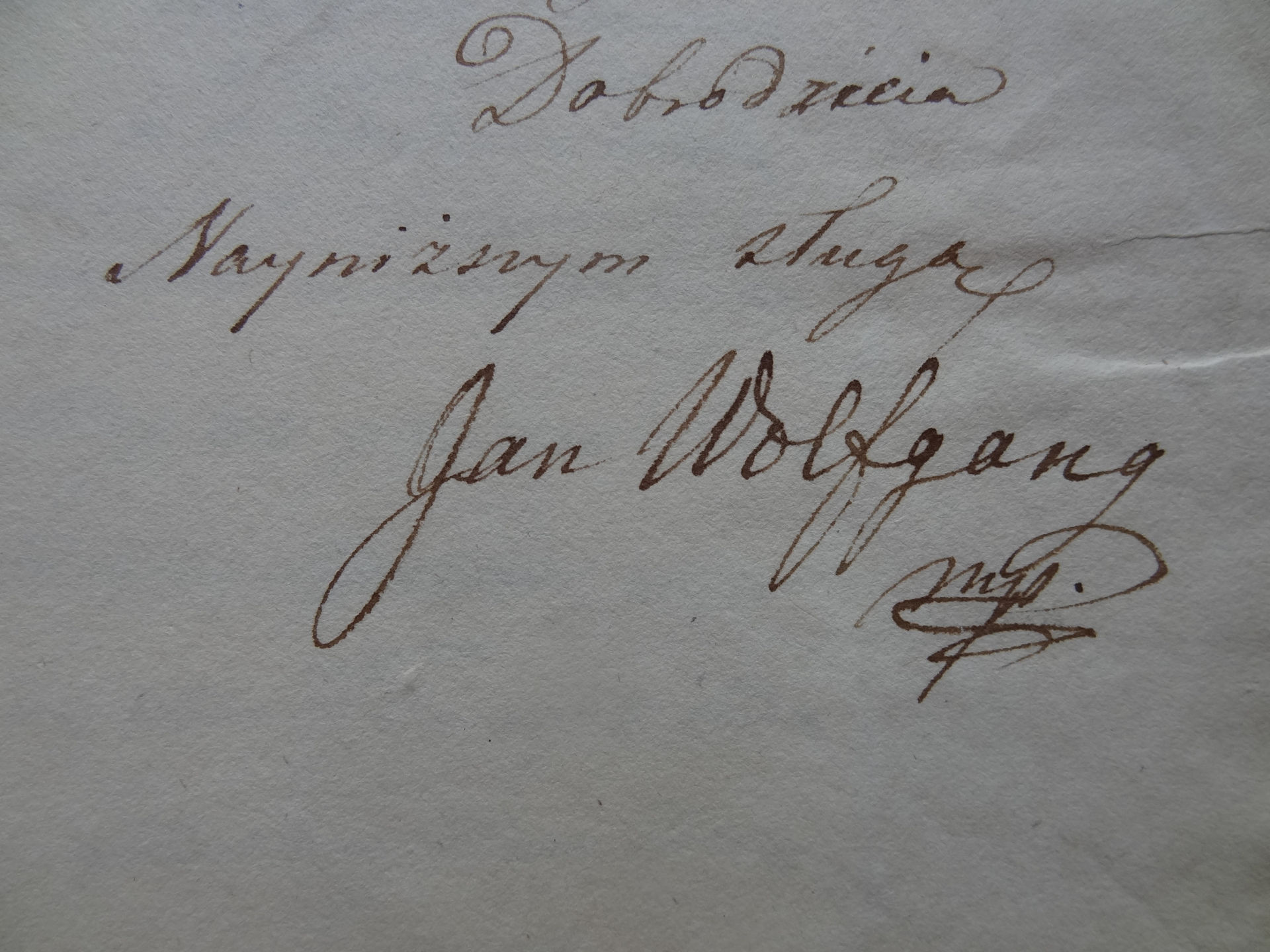 Autograf prof. Jana Fryderyka Wolfganga (2)